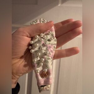 Lele Sadoughi Pink Floral Pearl Headband
